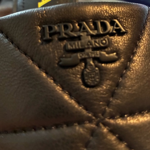 Prada Quilted Leather Slides Sandals Black 37 MSRP $1290 - Picture 6 of 6